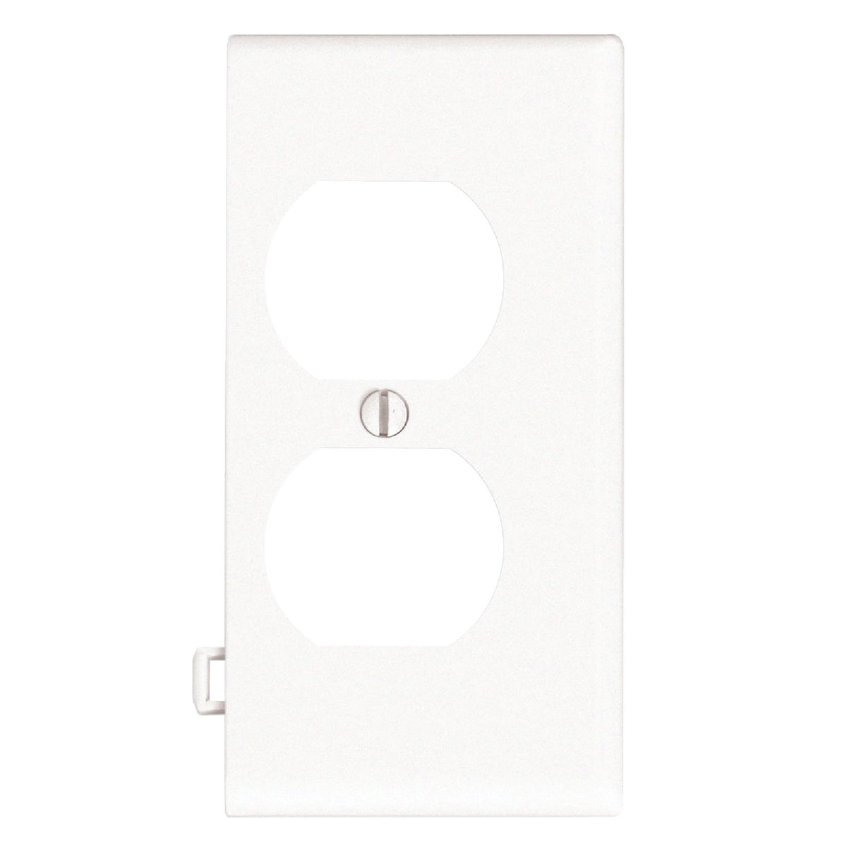 Leviton Duplex End Sectional 1-Gang Plastic Outlet Wall Plate, White Image 1
