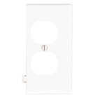 Leviton Duplex End Sectional 1-Gang Plastic Outlet Wall Plate, White Image 1
