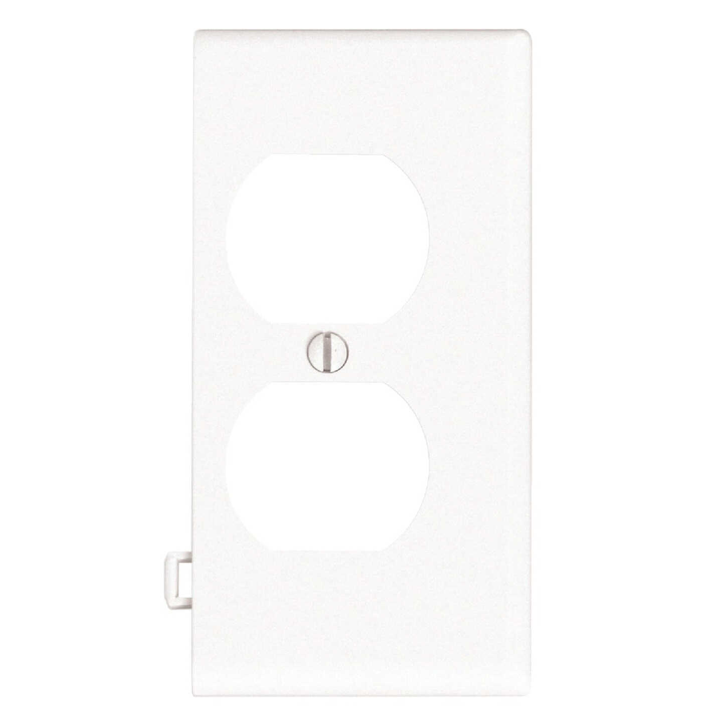 Leviton Duplex End Sectional 1-Gang Plastic Outlet Wall Plate, White Image 1