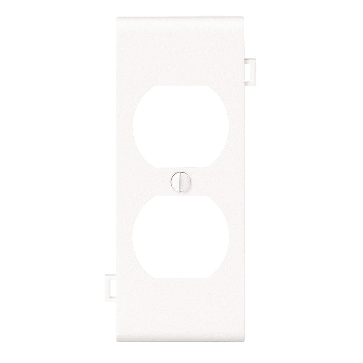 Leviton Duplex Center Sectional 1-Gang Plastic Outlet Wall Plate, White Image 1