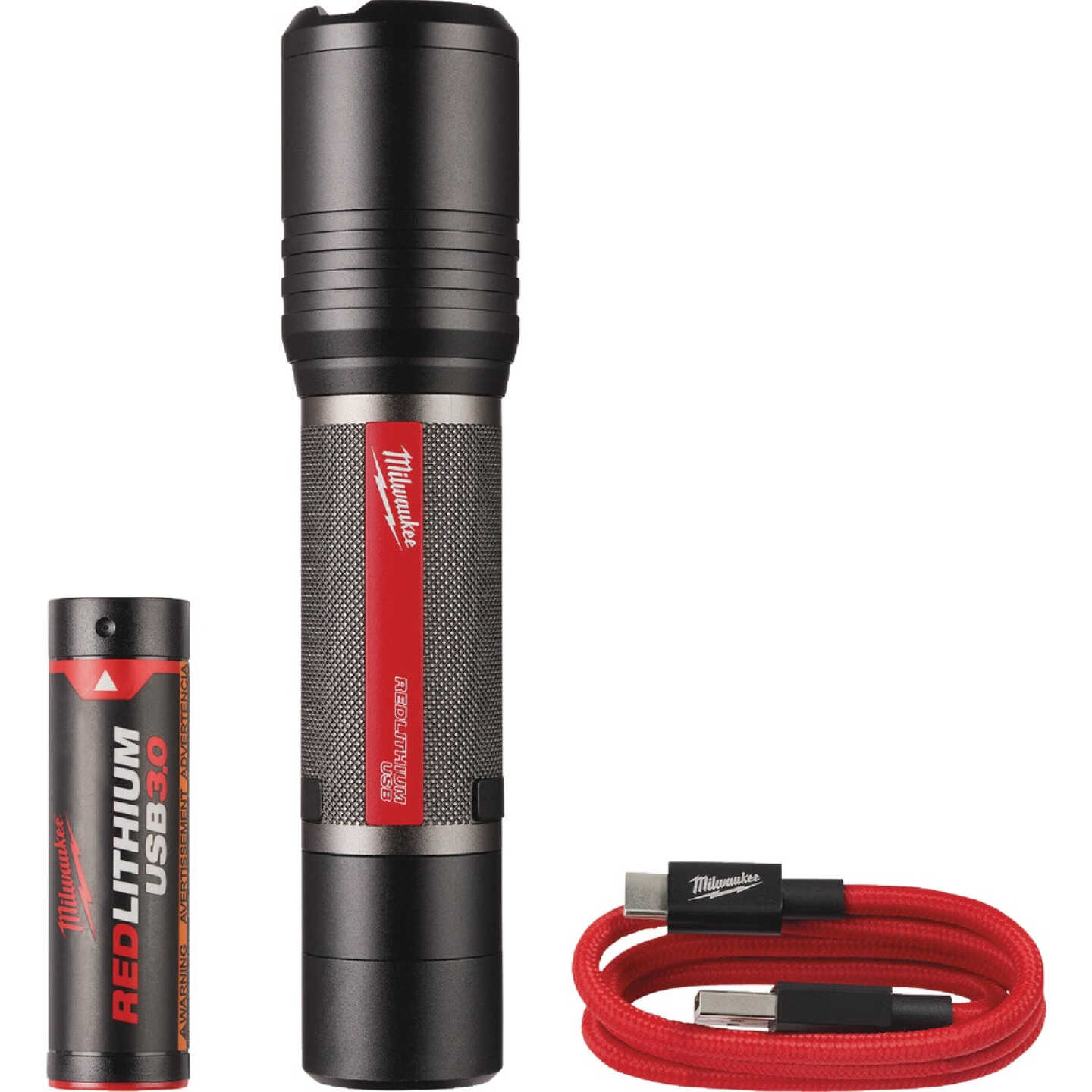 Milwaukee REDLITHIUM 2000 Lm. LED USB Slide Focus Flashlight Image 1
