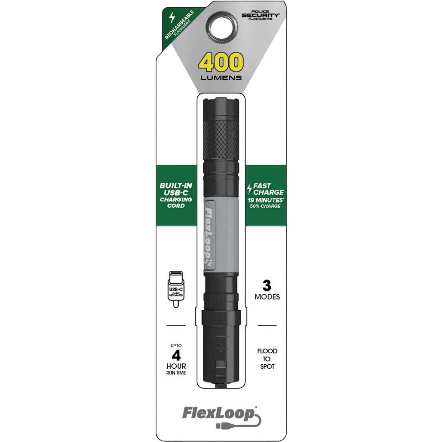 Police Security FlexLoop RS 400 Lm. Rechargeable Flashlight Image 1