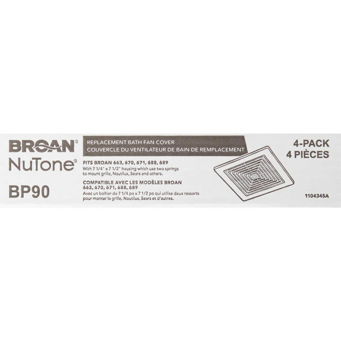 Broan-NuTone 9-1/4 In. W. x 9 In. L. White Exhaust Fan Replacement Grille Image 3