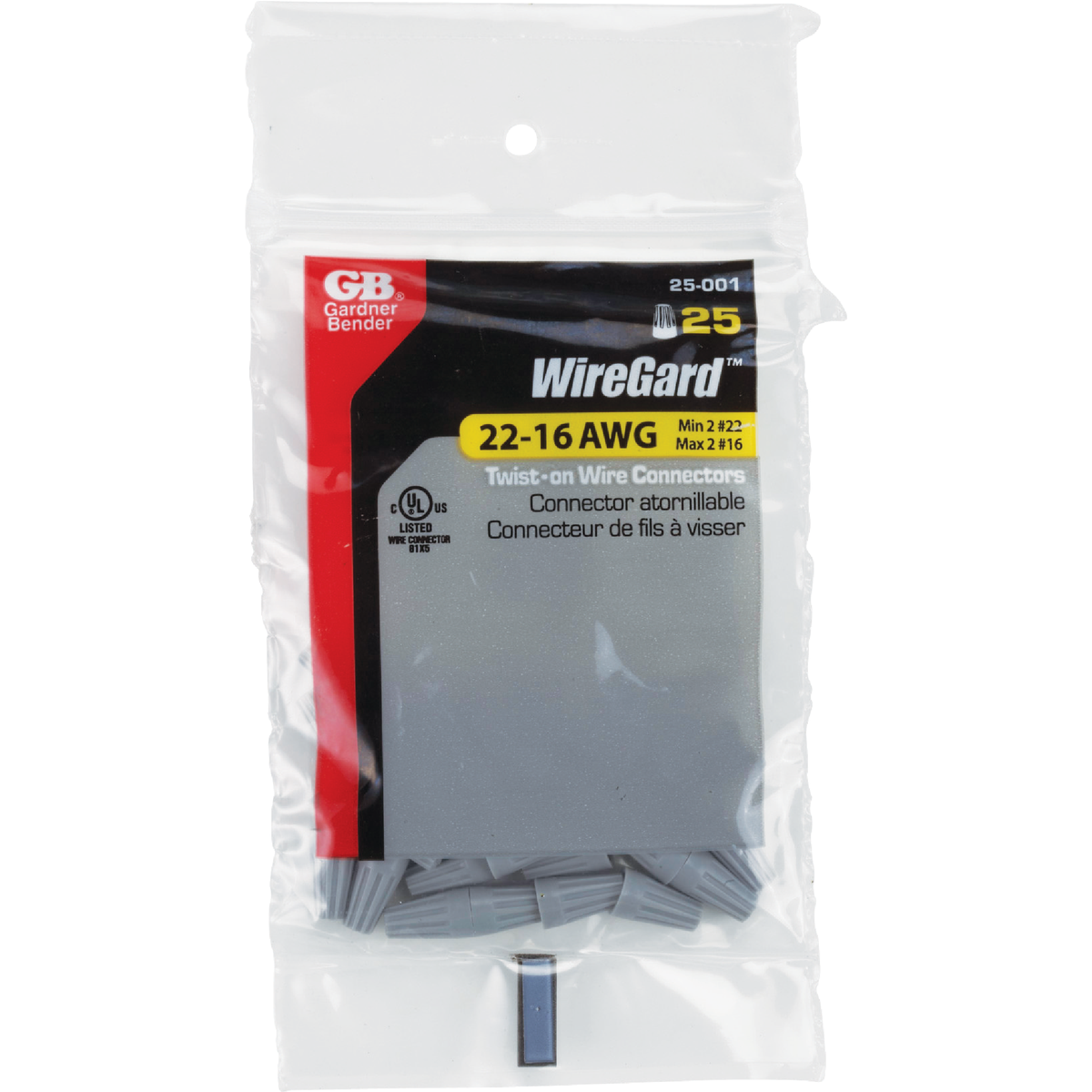 Gardner Bender WingGard Miniature Gray 22 AWG to 16 AWG Wire Connector (25-Pack) Image 2