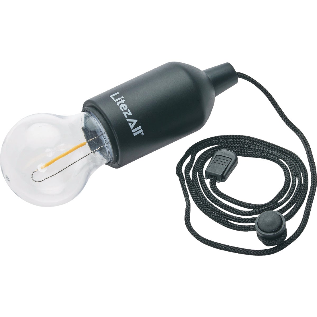 LitezAll Warm White Vintage Style Battery Operated Pull String LED Bulb (3-Pack)