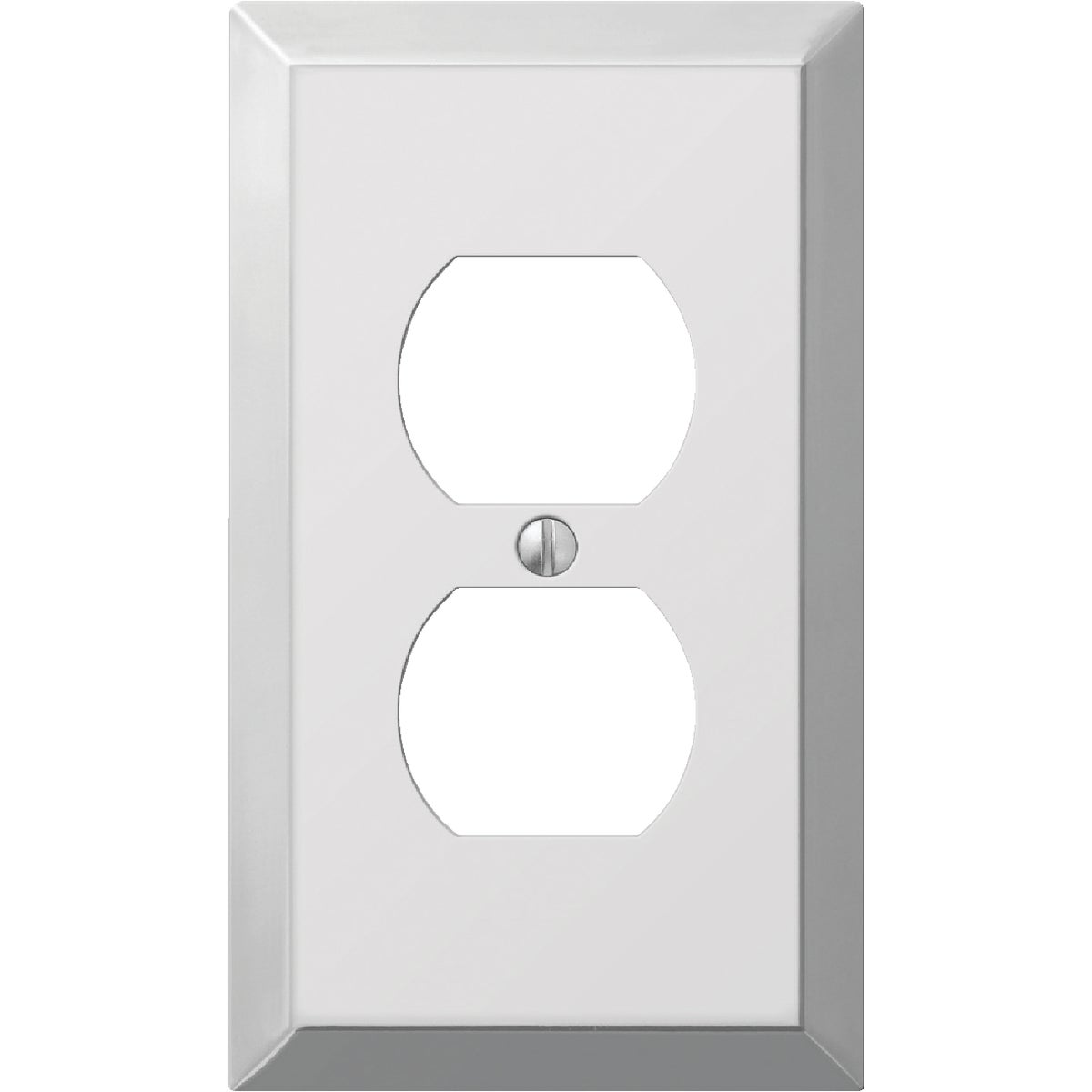 Amerelle 1-Gang Stamped Steel Outlet Wall Plate, Polished Chrome Image 1