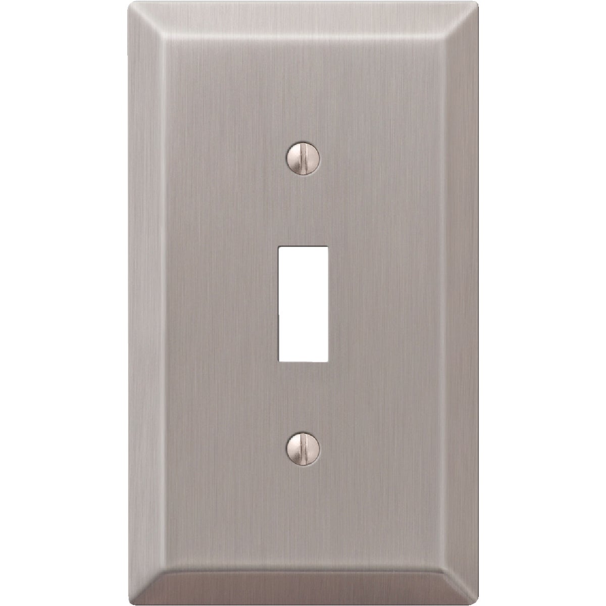 Amerelle 1-Gang Stamped Steel Toggle Switch Wall Plate, Brushed Nickel Image 1
