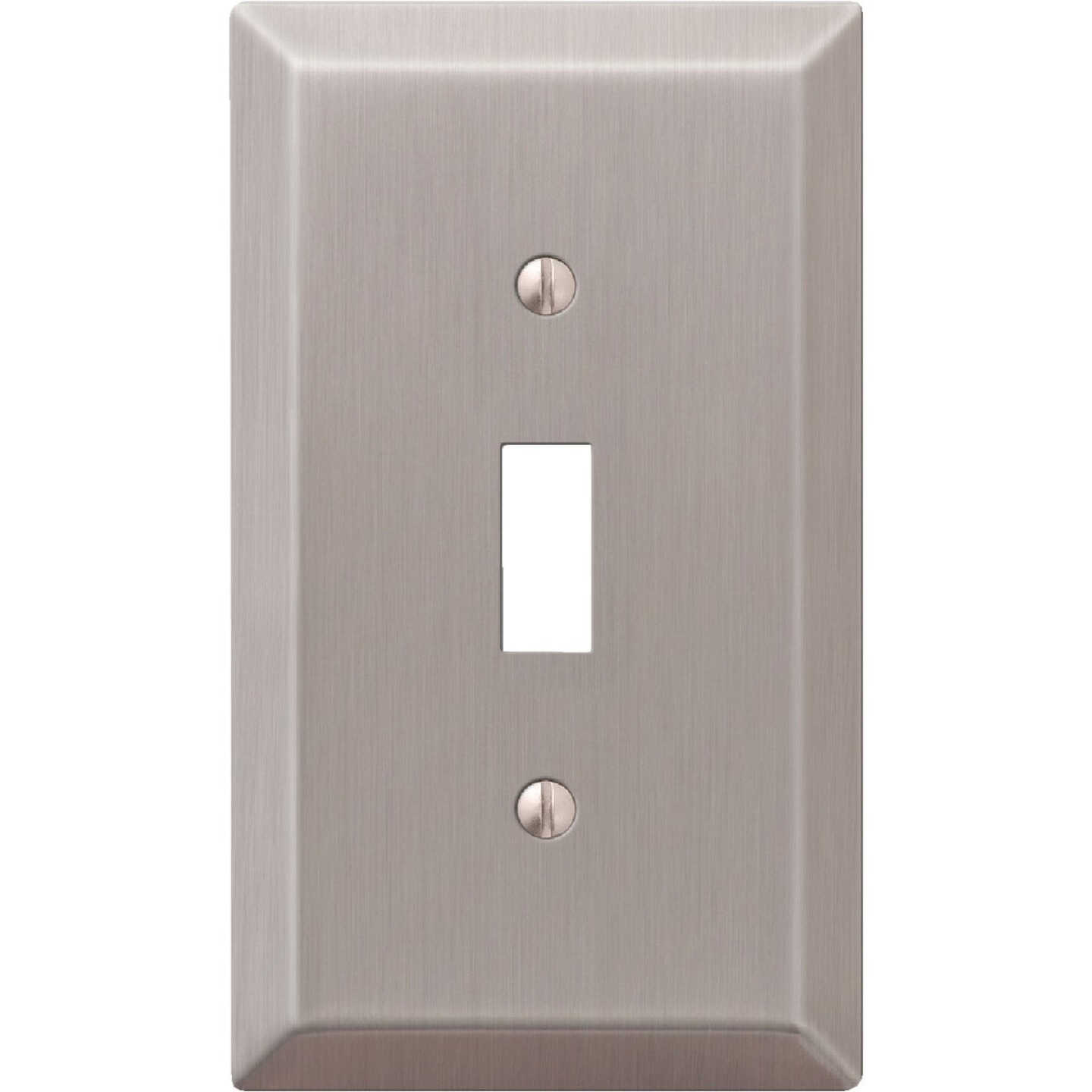 Amerelle 1-Gang Stamped Steel Toggle Switch Wall Plate, Brushed Nickel Image 1