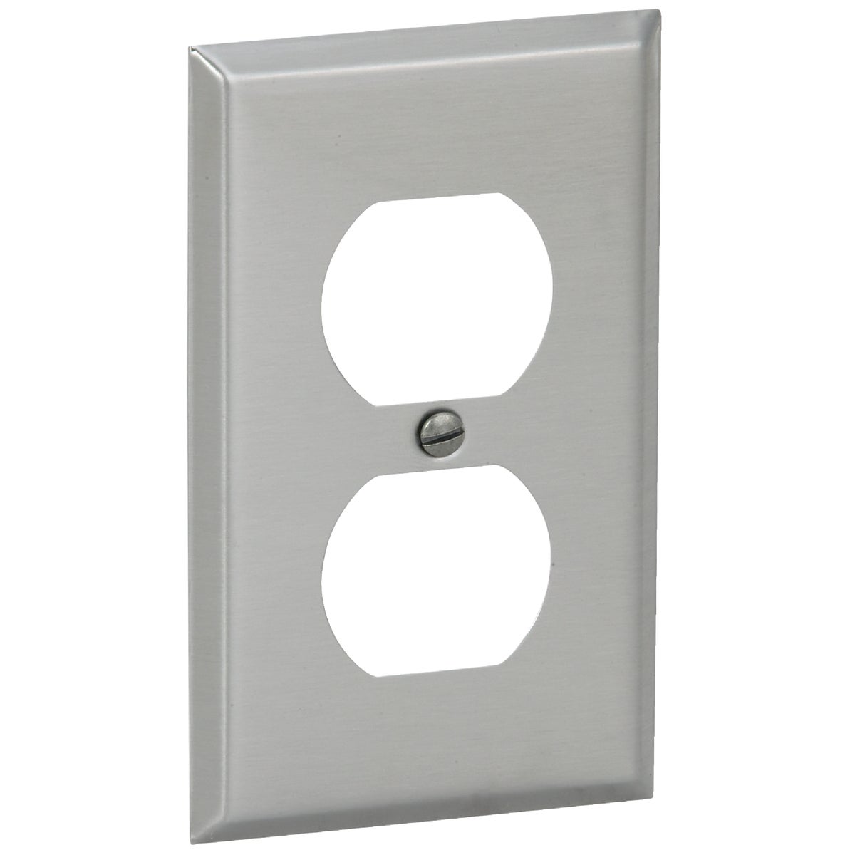Amerelle 1-Gang Stamped Steel Outlet Wall Plate, Brushed Nickel Image 3