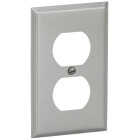 Amerelle 1-Gang Stamped Steel Outlet Wall Plate, Brushed Nickel Image 3