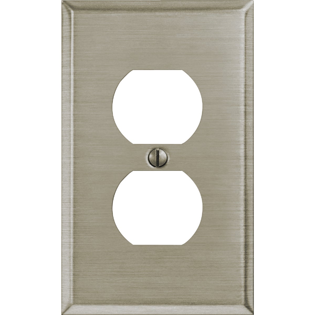Amerelle 1-Gang Stamped Steel Outlet Wall Plate, Brushed Nickel Image 4