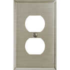 Amerelle 1-Gang Stamped Steel Outlet Wall Plate, Brushed Nickel Image 4