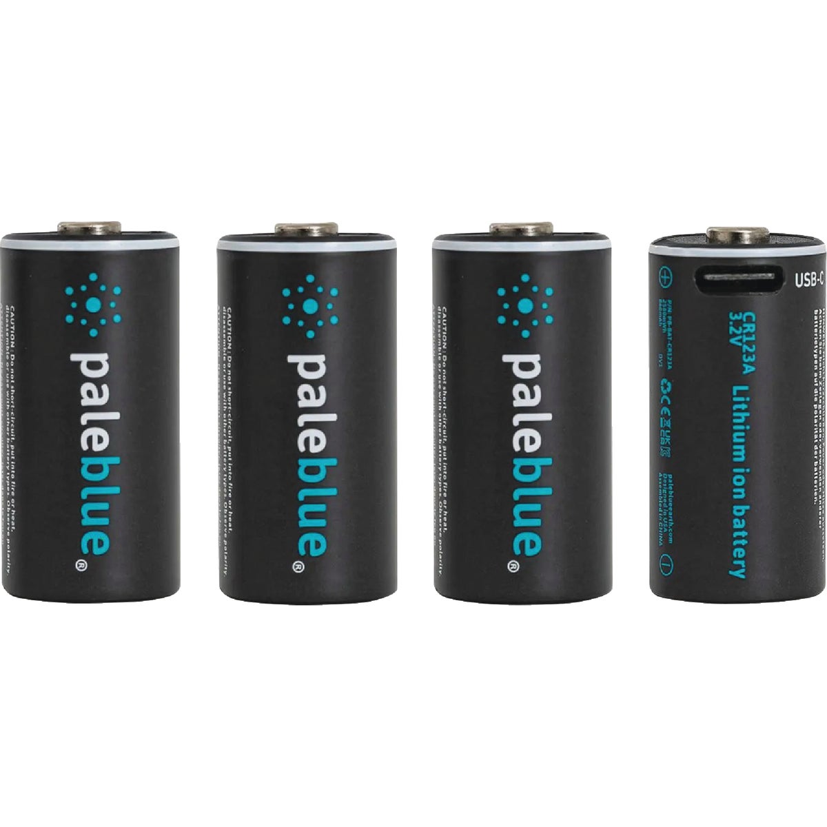 Paleblue CR123A Lithium-Ion Rechargeable Battery (4-Pack)