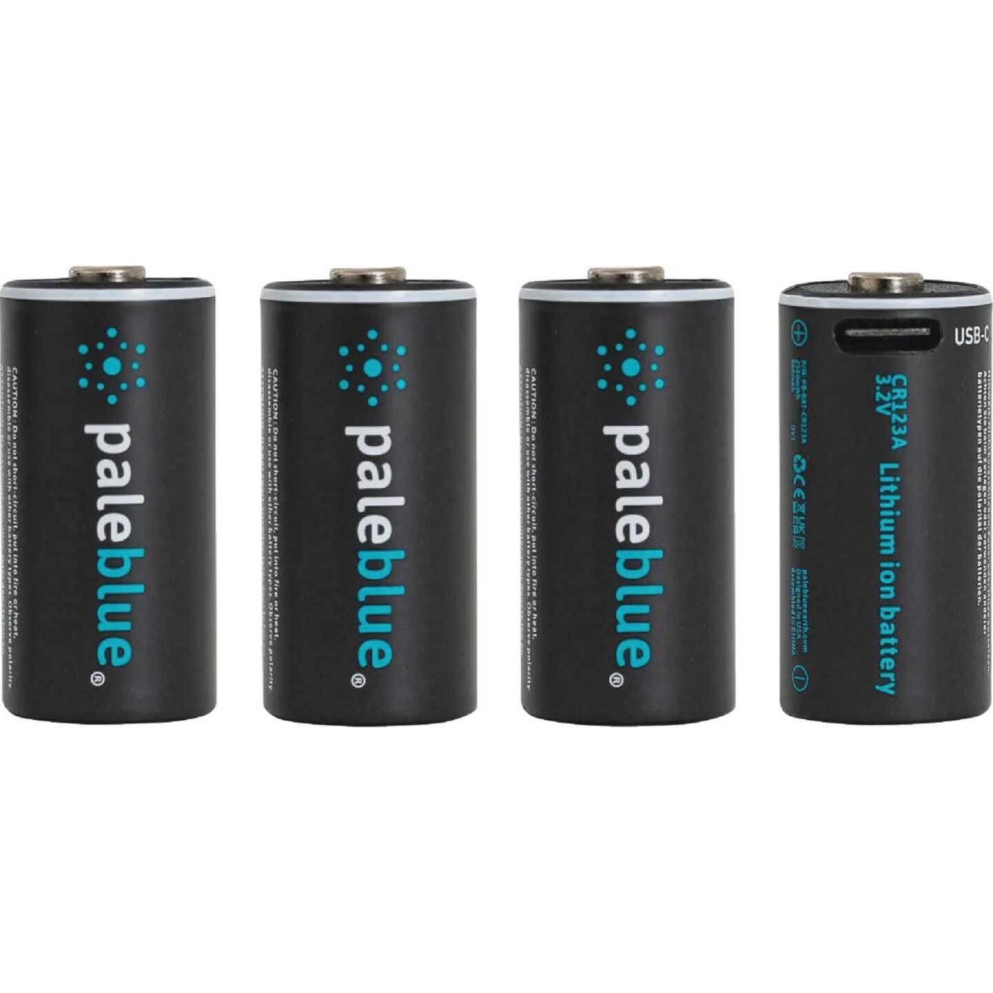 Paleblue CR123A Lithium-Ion Rechargeable Battery (4-Pack) Image 1