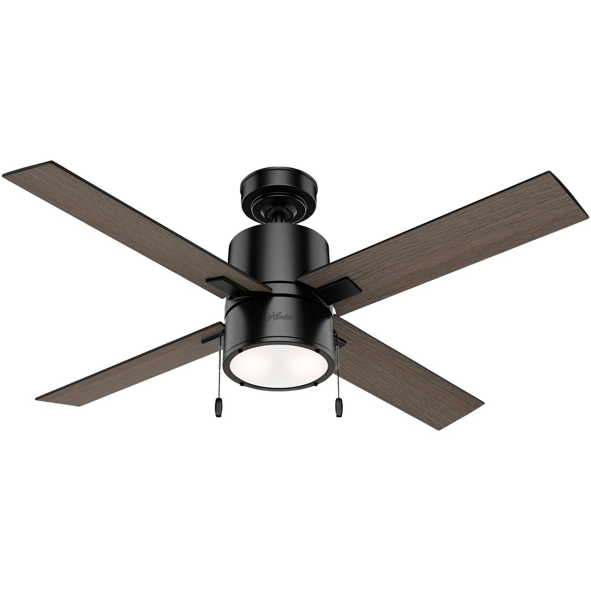 Hunter Beck 52 In. Matte Black Ceiling Fan with Light Kit Image 1