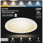 Feit Electric Edge-Lit 15 In. White Round 6-Way LED Flush Mount Light Image 1