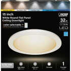 Feit Electric Edge-Lit 15 In. White Round 6-Way LED Flush Mount Light Image 5