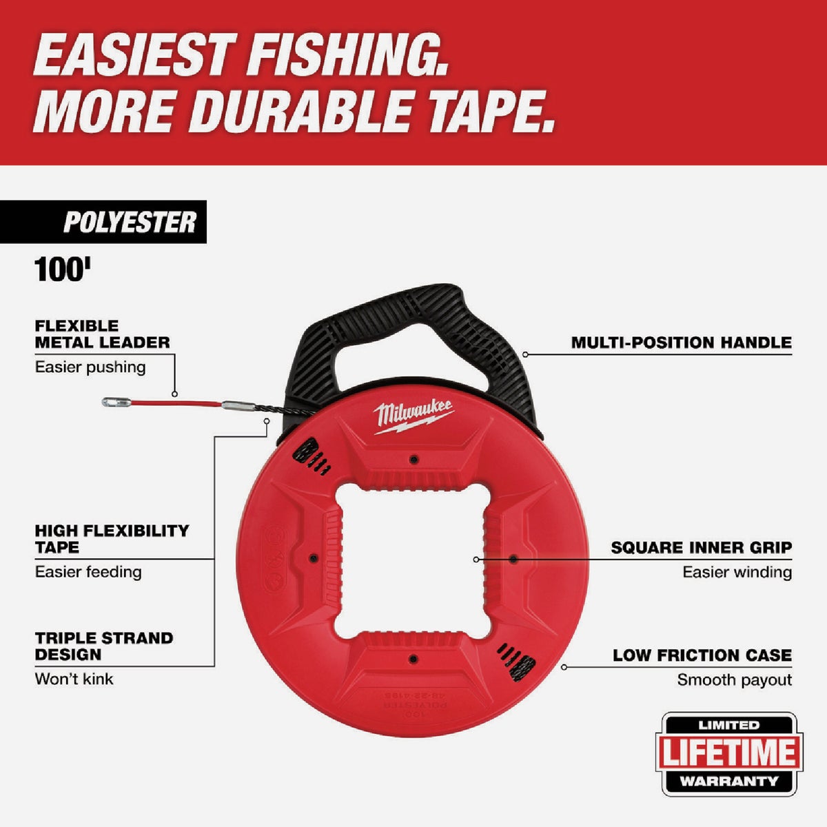 Milwaukee 100 Ft. Polyester Fish Tape Image 3