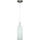 Canarm Toni 5 In. Brushed Nickel Pendant Light Fixture, Flat Opal Glass Image 1
