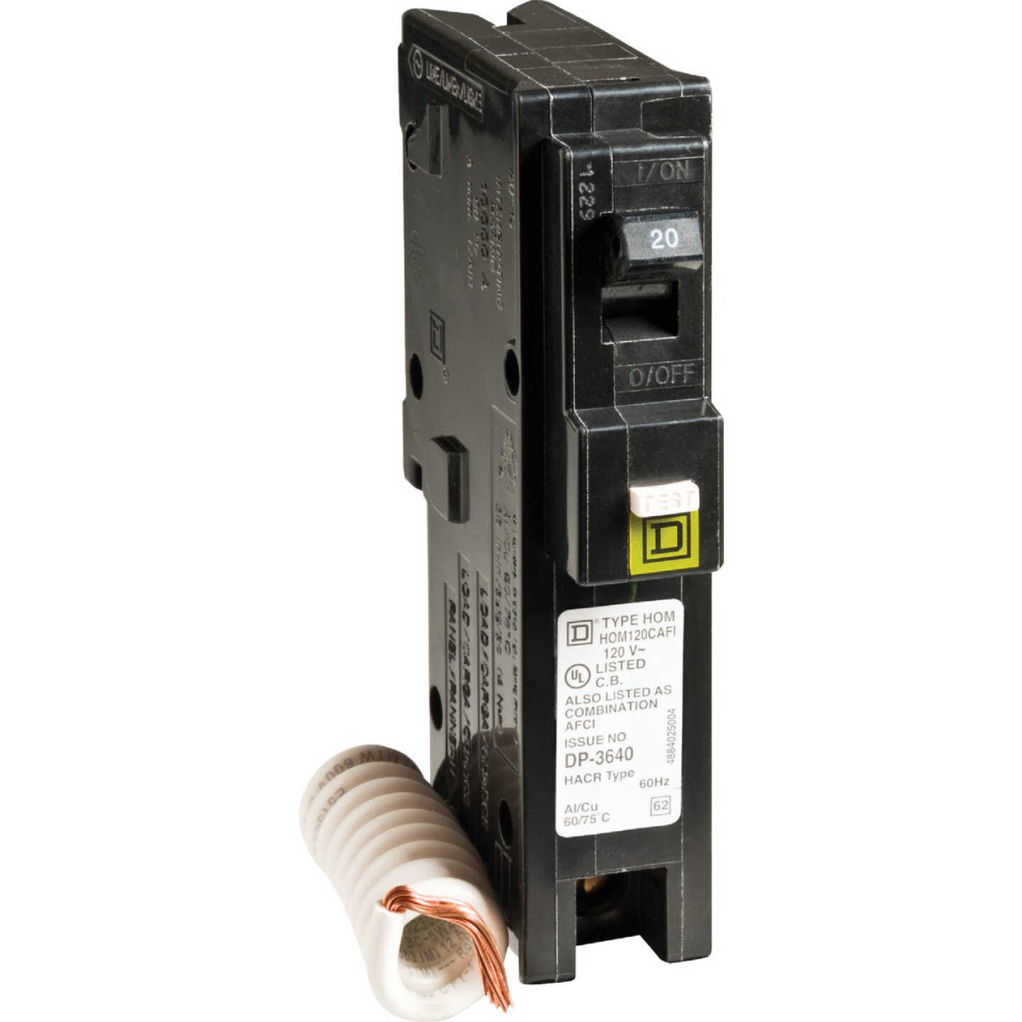 Square D Homeline 20A Single-Pole CAFCI Combination Arc Fault Breaker Image 1