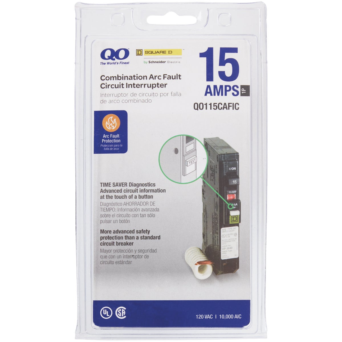Square D QO 15A Single-Pole CAFCI Combination Arc Fault Breaker Image 3