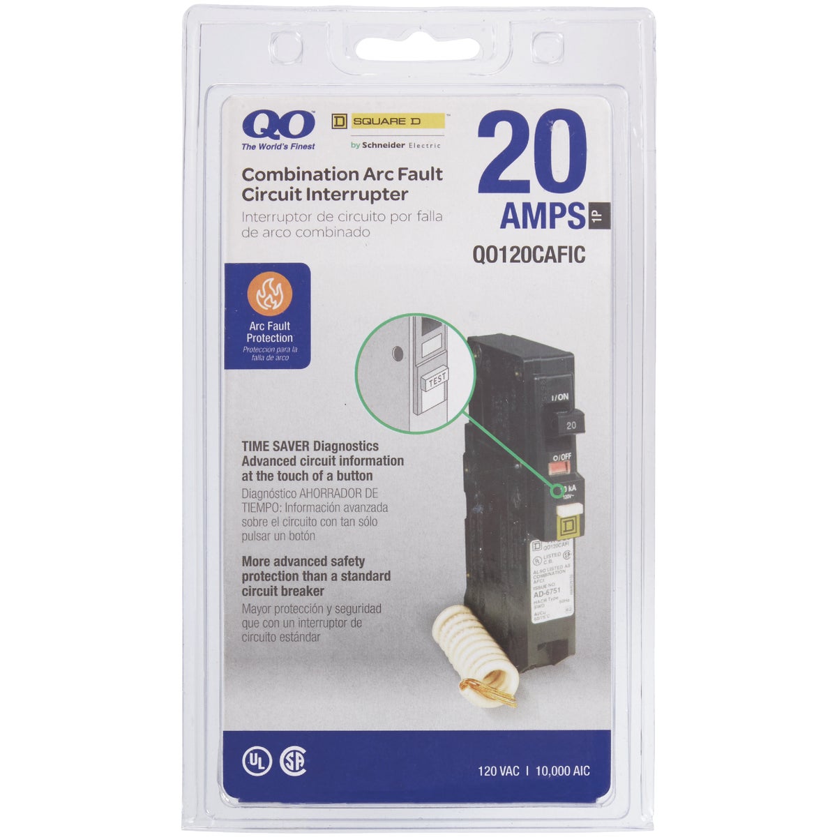 Square D QO 20A Single-Pole CAFCI Combination Arc Fault Breaker Image 3