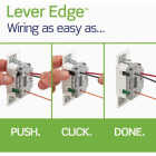 Leviton Decora Lever Edge Incandescent White Rocker Slide Dimmer Switch Image 3