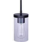 Canarm Britton Black Pendant Light Fixture, Clear Glass Image 2