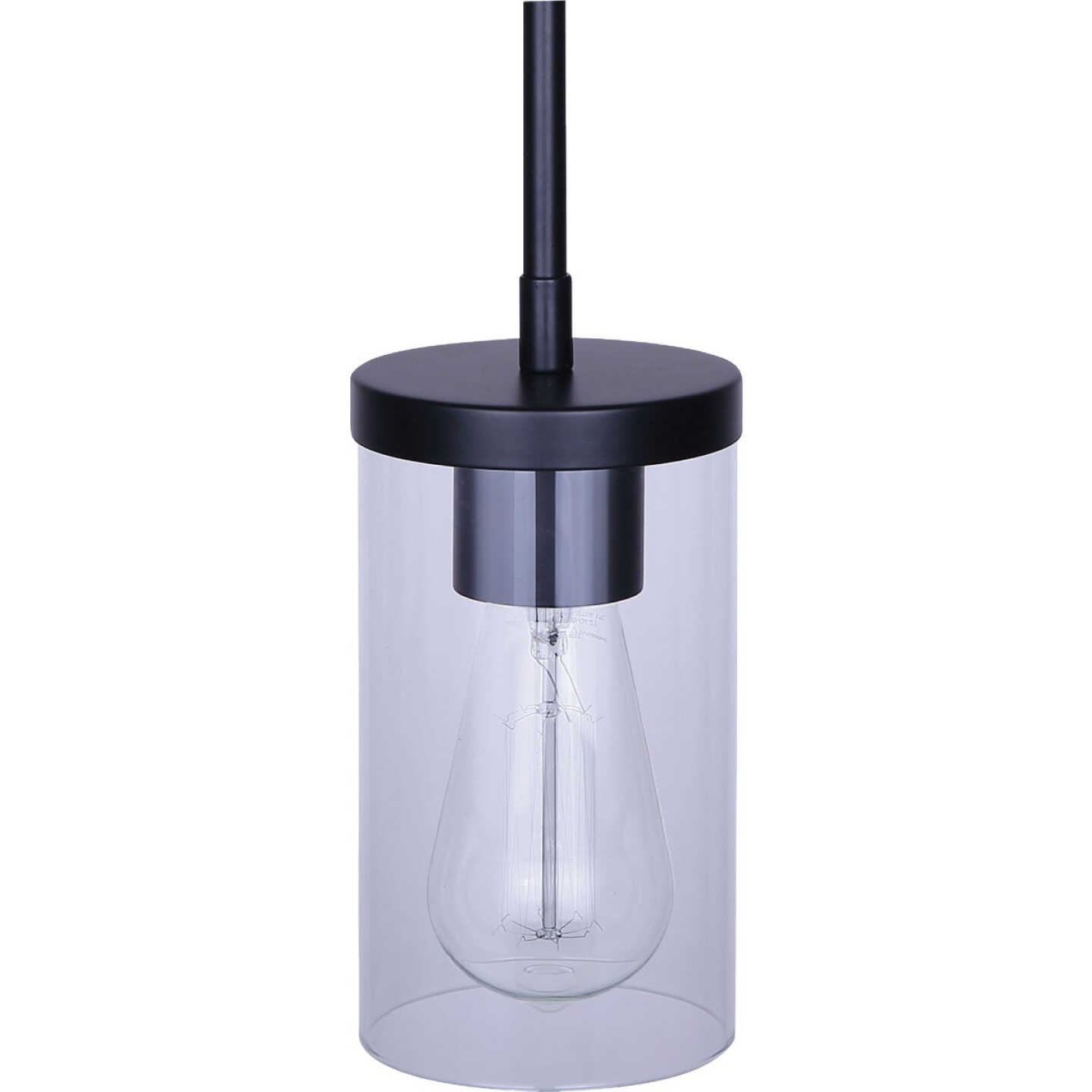 Canarm Britton Black Pendant Light Fixture, Clear Glass Image 2