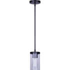 Canarm Britton Black Pendant Light Fixture, Clear Glass Image 1