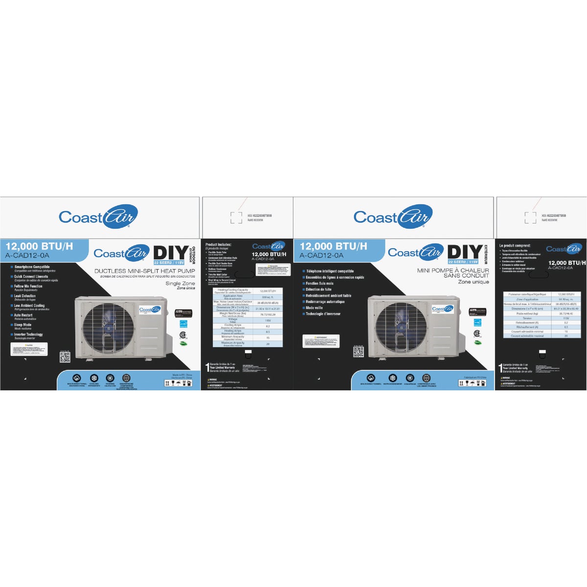 Coast Air 12,000 BTU 450 Sq. Ft. to 550 Sq. Ft. Coverage Area Mini-Split Room Air Conditioner & Heat Pump Image 4