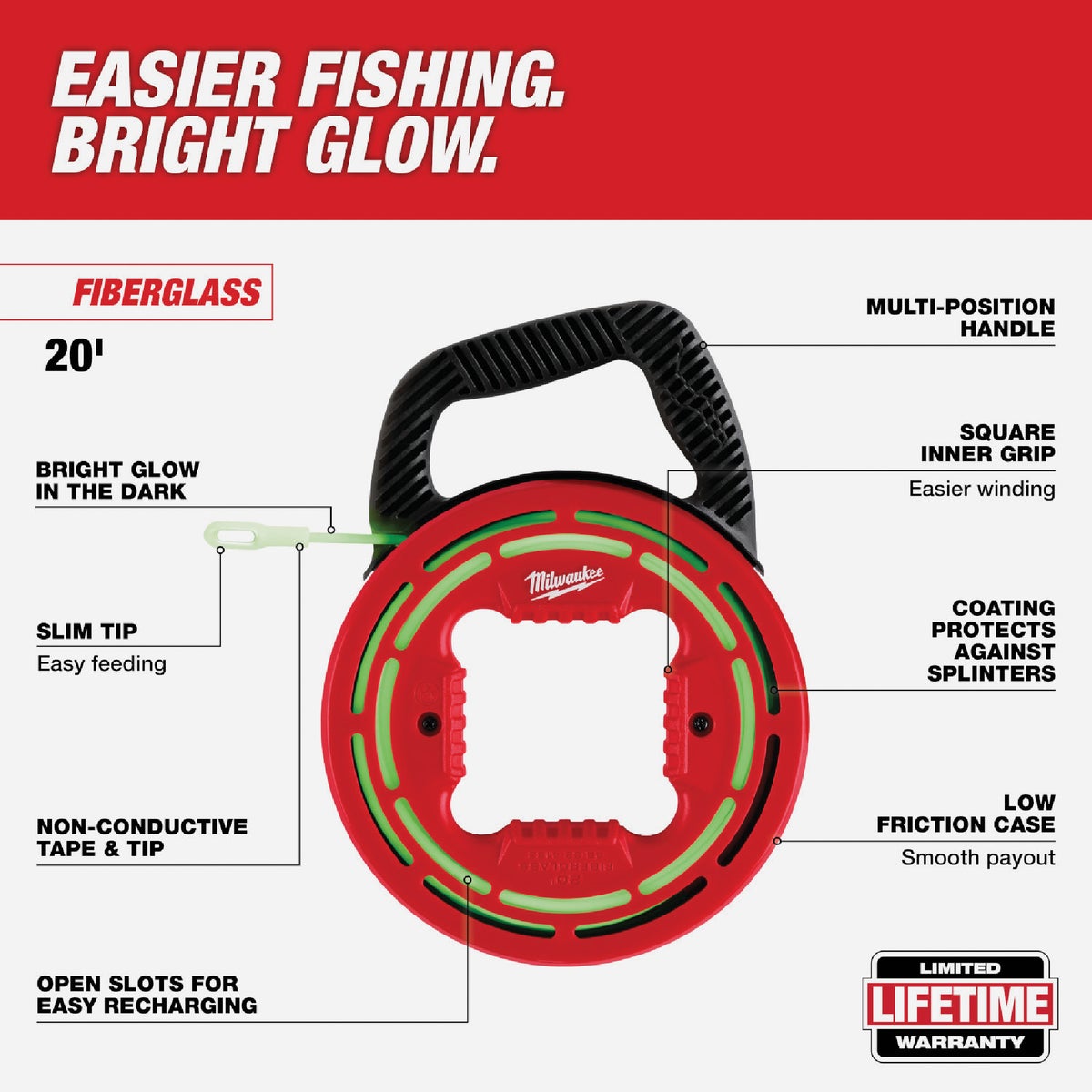 Milwaukee 20 Ft. Glow Fish Tape Image 4