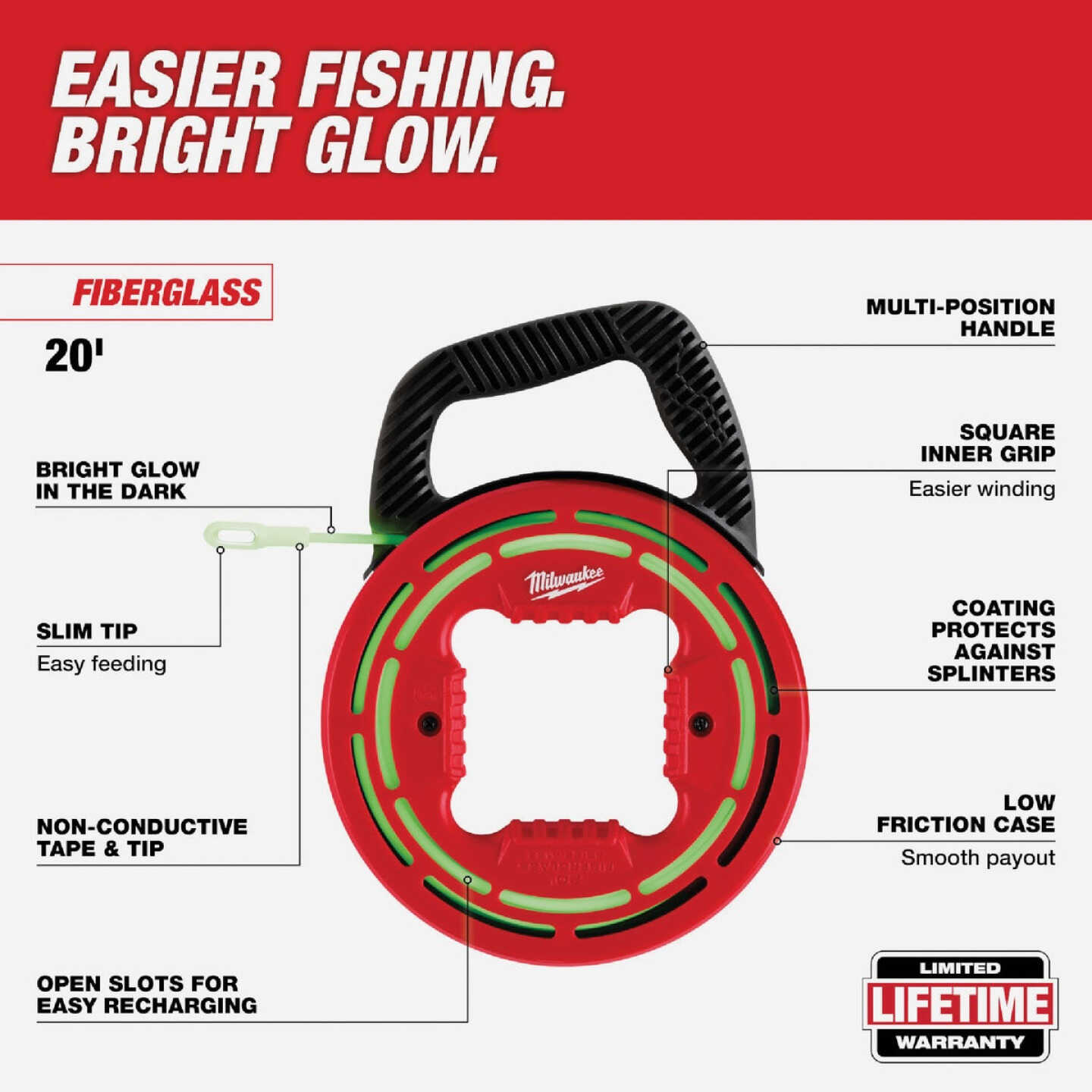 Milwaukee 20 Ft. Glow Fish Tape Image 4
