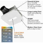 Broan-NuTone CleanCover 110 CFM 1.0 Sone 120V Bath Exhaust Fan with LED Light Image 2
