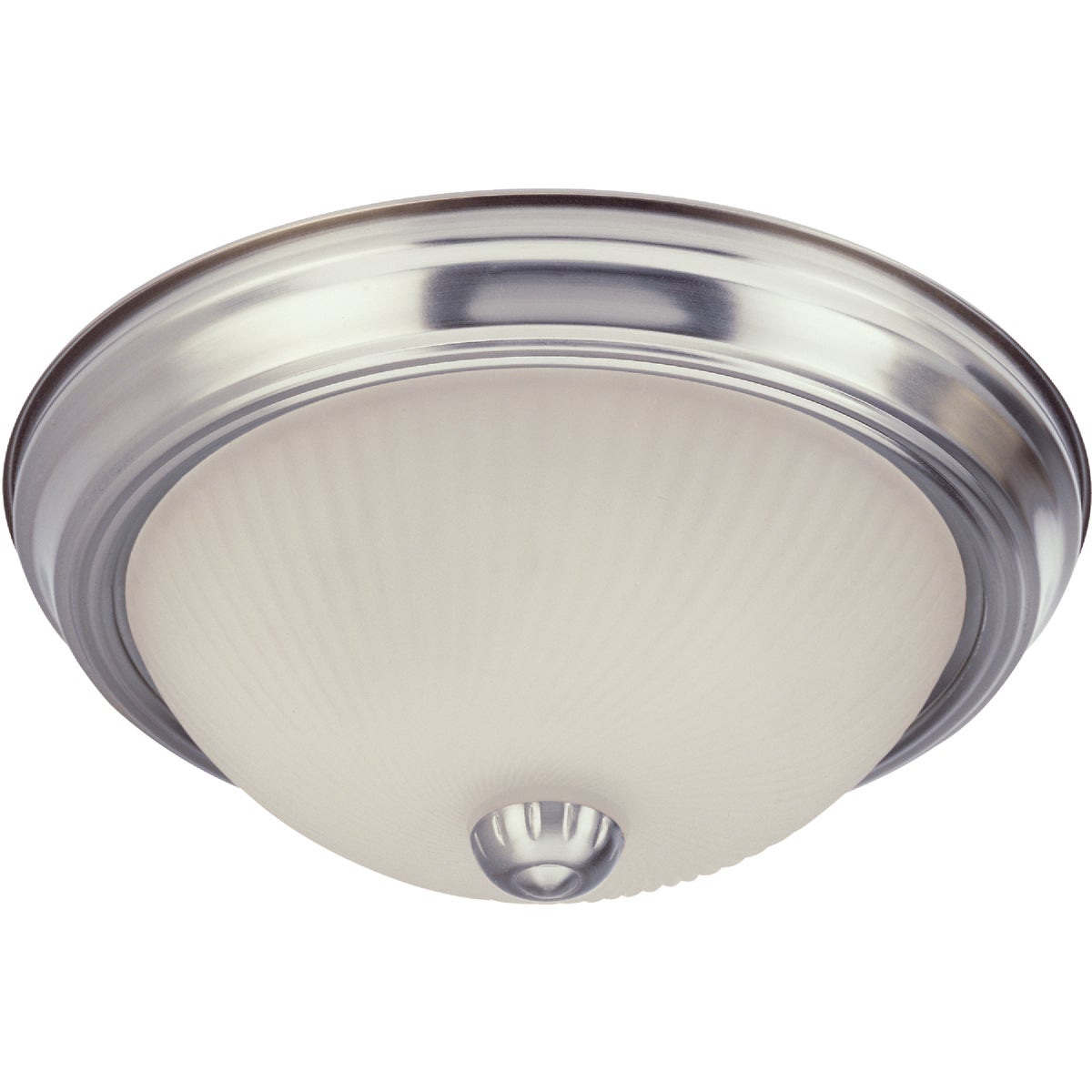 Canarm 13 In. Brushed Nickel Incandescent Flush Mount Ceiling Light Fixture with Frosted Swirl Glass