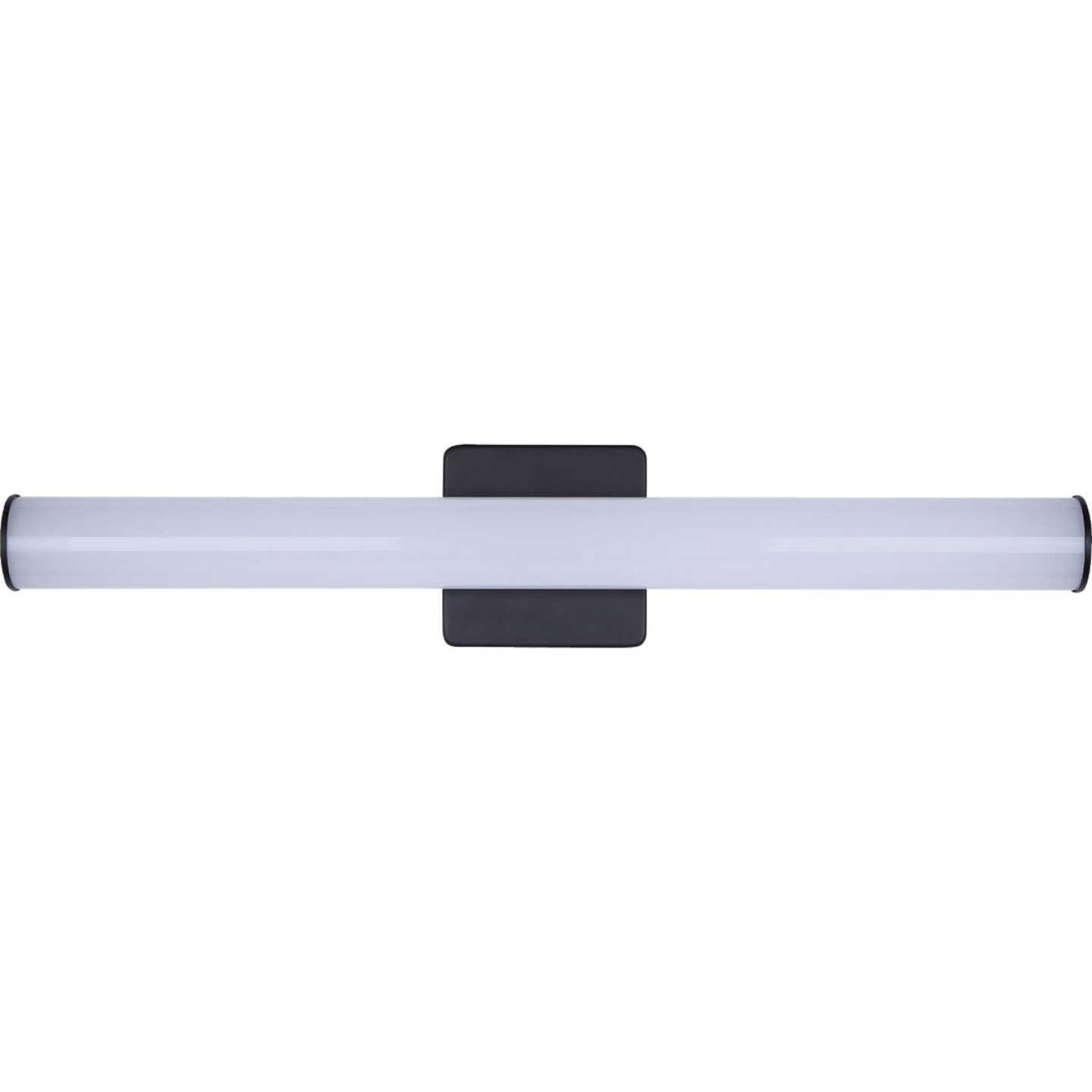 Canarm Osten 24 In. Black LED Vanity Bath Light Fixture, Tubular Glossy Opal Glass Image 1