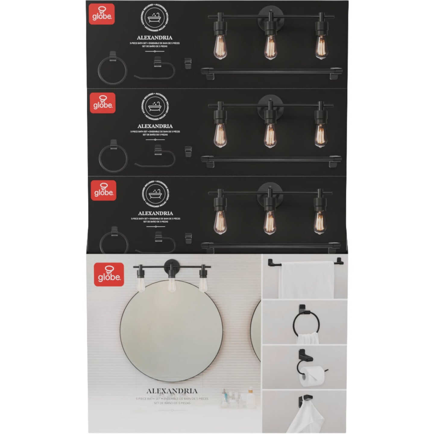 Globe Matte Black 5-Piece Bath in a Box Display Image 1