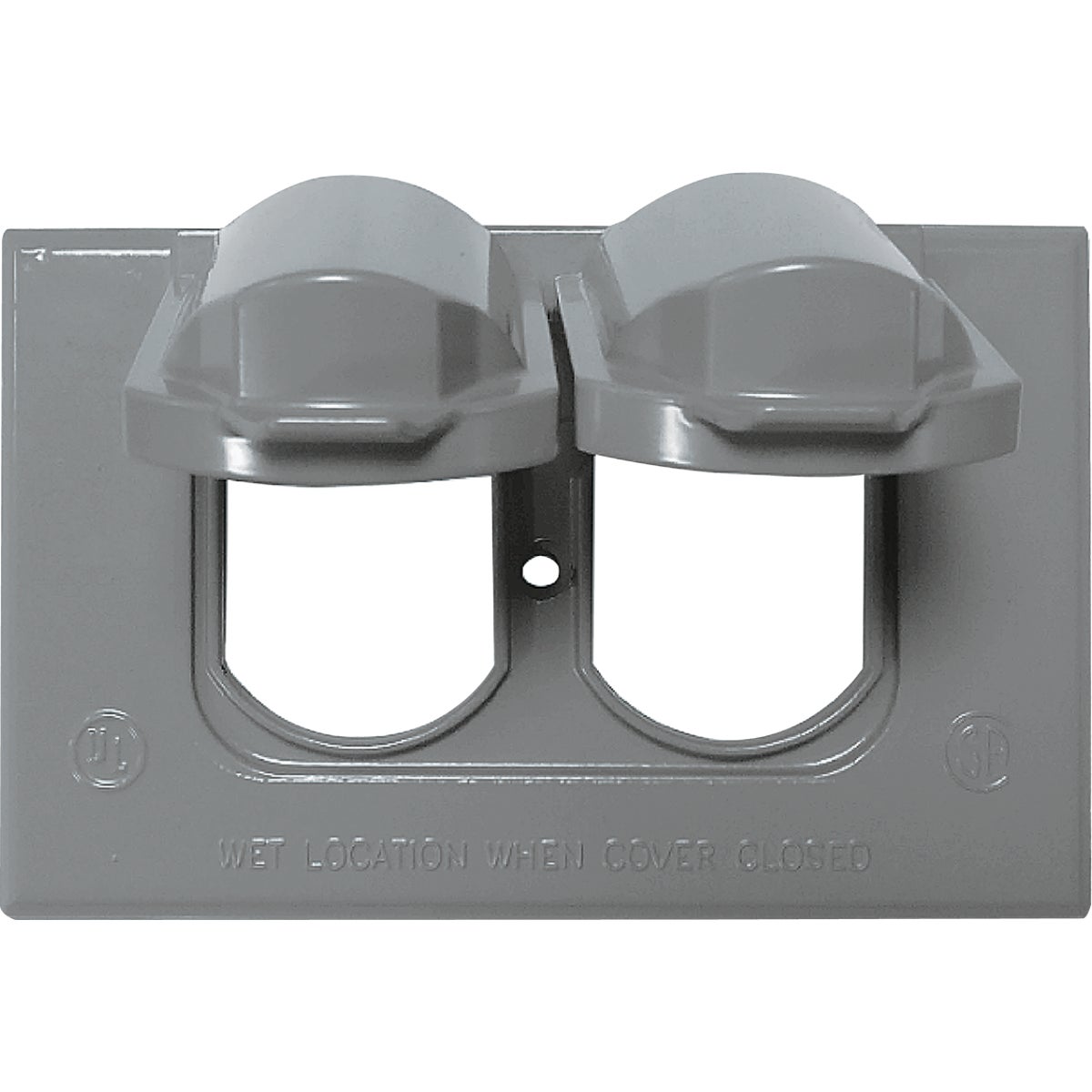 Southwire Single Gang Horizontal Gray Weatherproof Duplex Cover