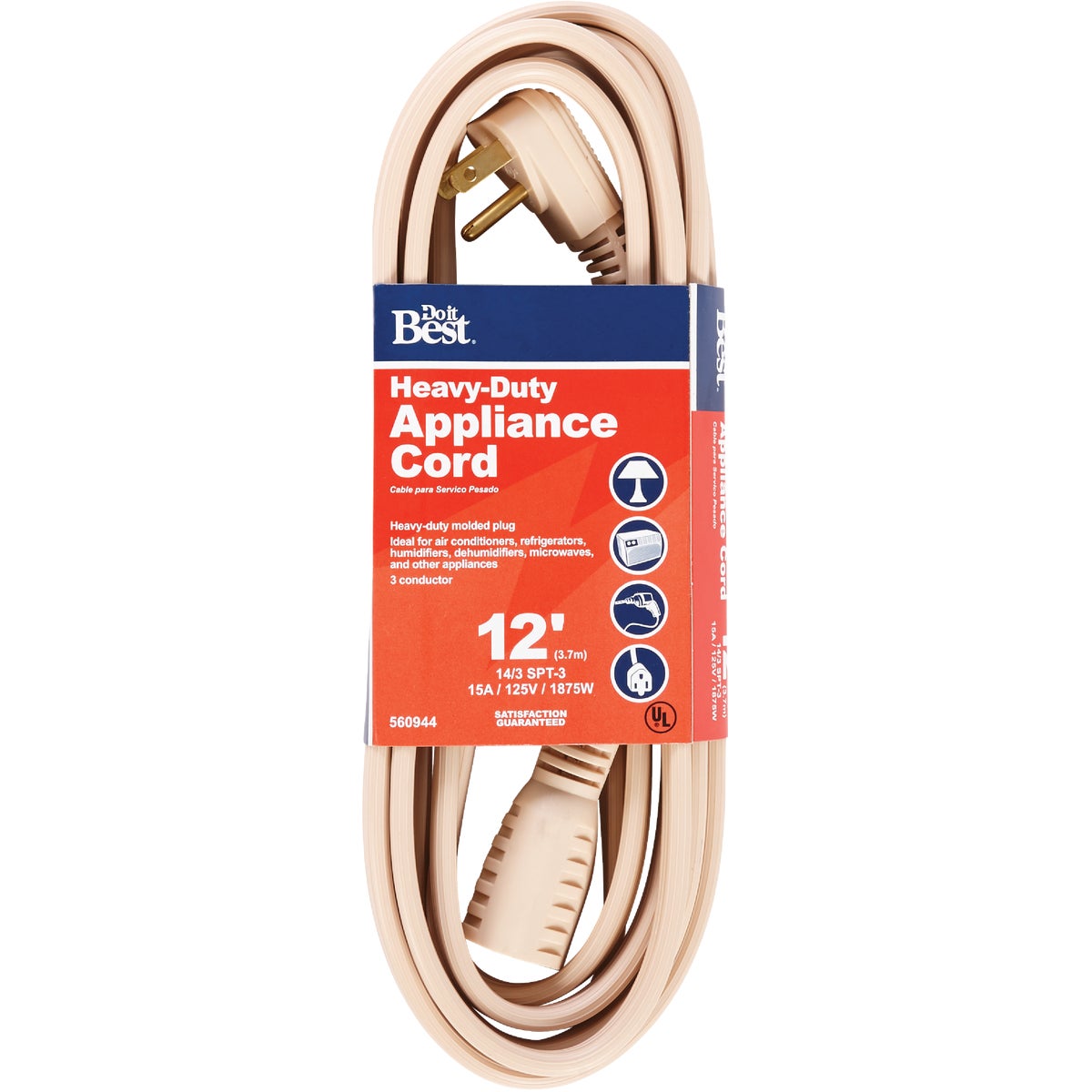 Master Electrician 12 Ft. 14/3 15A Heavy-Duty Appliance Cord