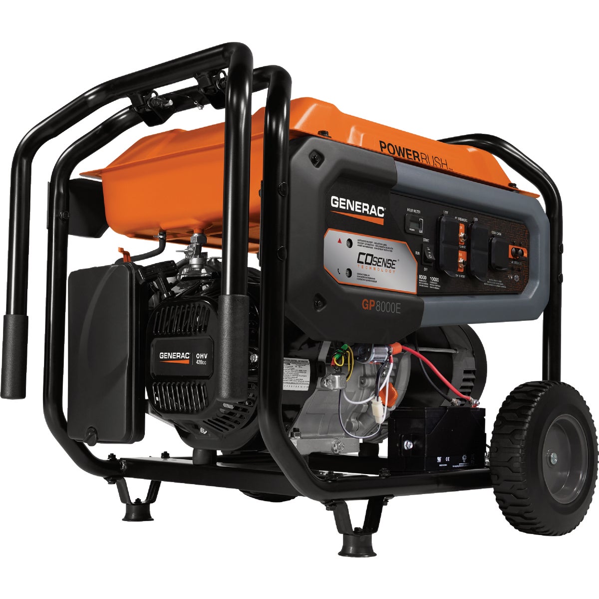 Generac GP8000E 8000W Gasoline Powered Electric Start Portable Generator