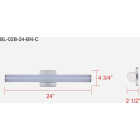 Canarm Osten 24 In. Brushed Nickel LED Vanity Bath Light Fixture, Tubular Glossy Opal Glass Image 3