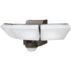 IQ America Bronze 1200 Lm. LED Motion Sensing Battery Operated 3-Head Security Light Fixture Image 1
