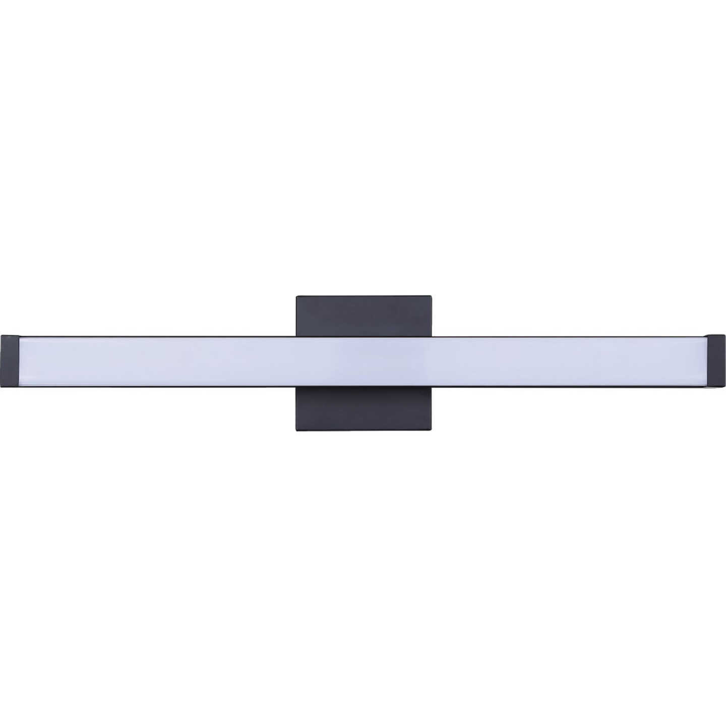 Canarm Jonah 24 In. Black LED Vanity Bath Light Fixture, Square Glossy Opal Glass Image 1
