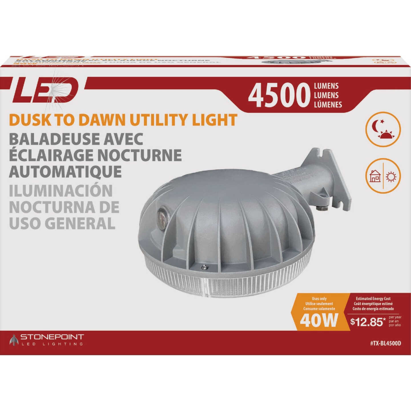 Stonepoint Gray Dusk to Dawn LED Barn Light Fixture, 4500 Lm. Image 2