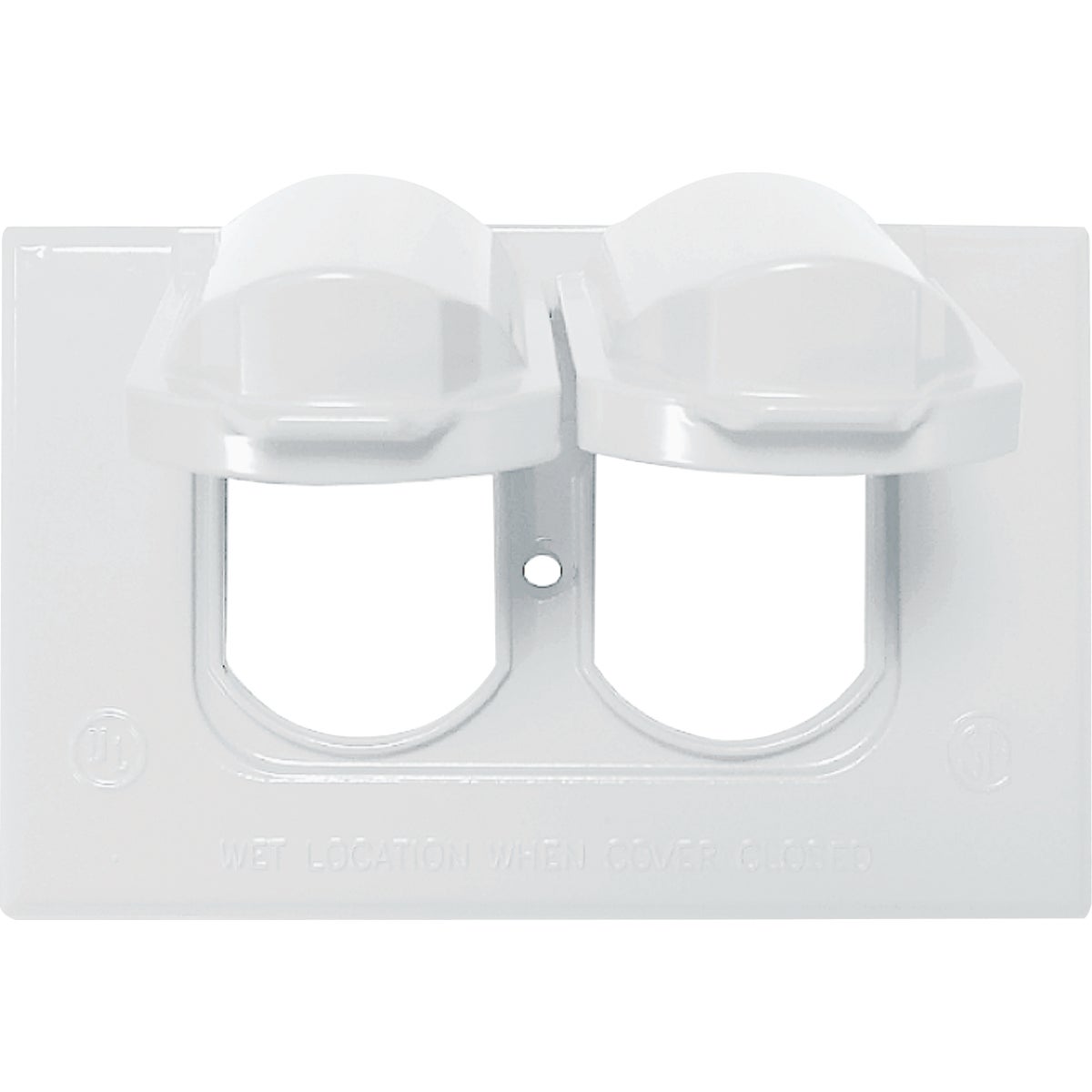 Southwire Single Gang Horizontal White Weatherproof Duplex Cover