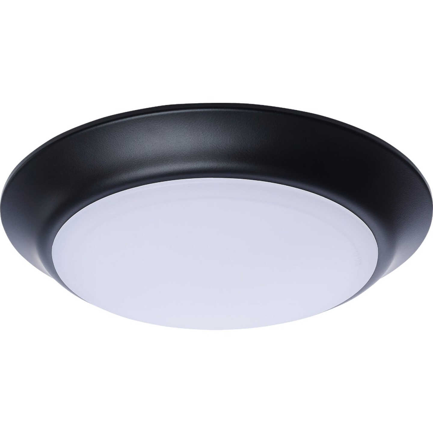 Satco Nuvo 7 In. Black 60W Equivalent LED CCT-Selectable Disk Flush Mount Ceiling Light Fixture Image 1