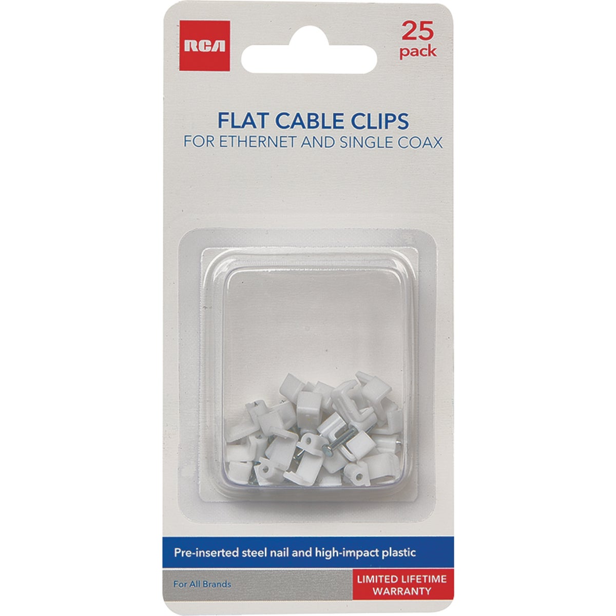 RCA Steel & Plastic Flat Cable Clips (25-Pack)