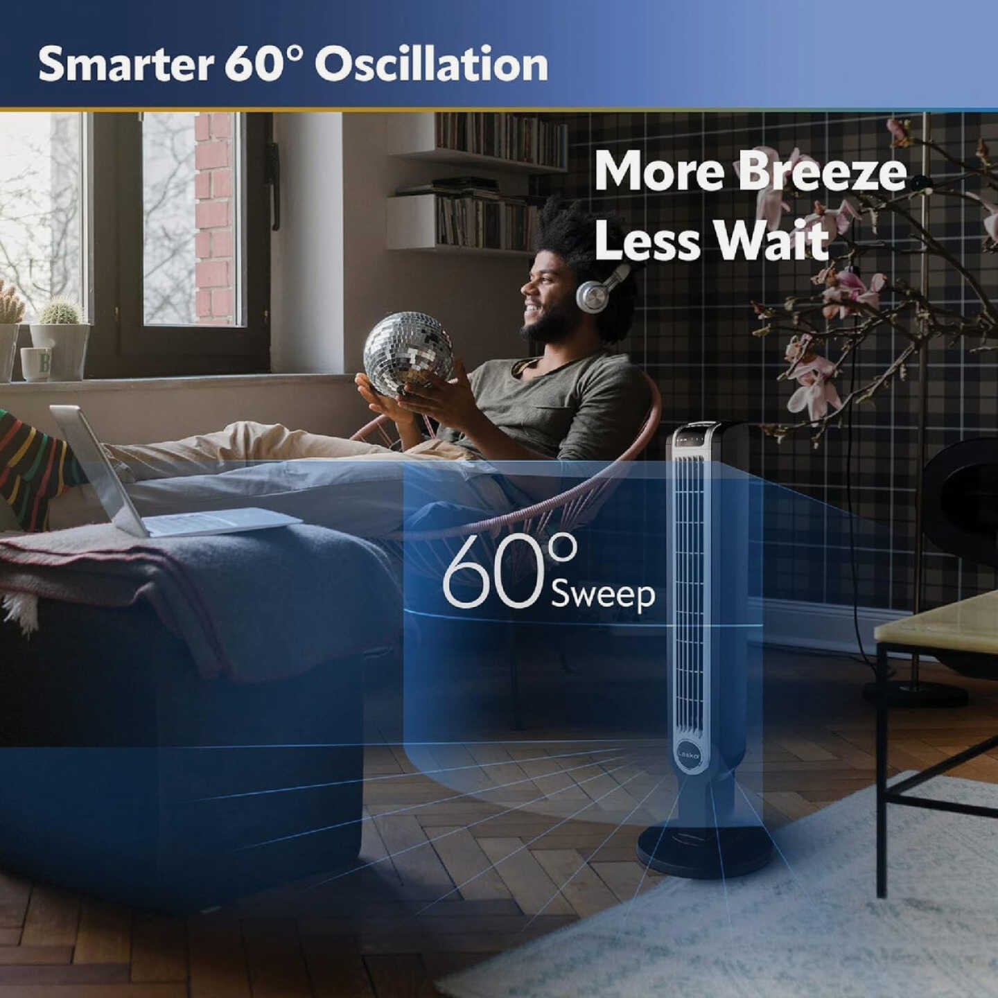 Lasko 36 In. Black Tower Fan Image 7