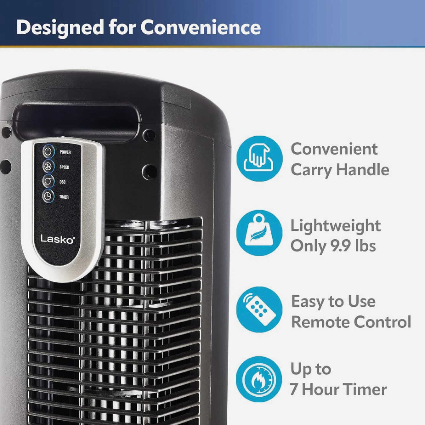 Lasko 36 In. Black Tower Fan Image 6
