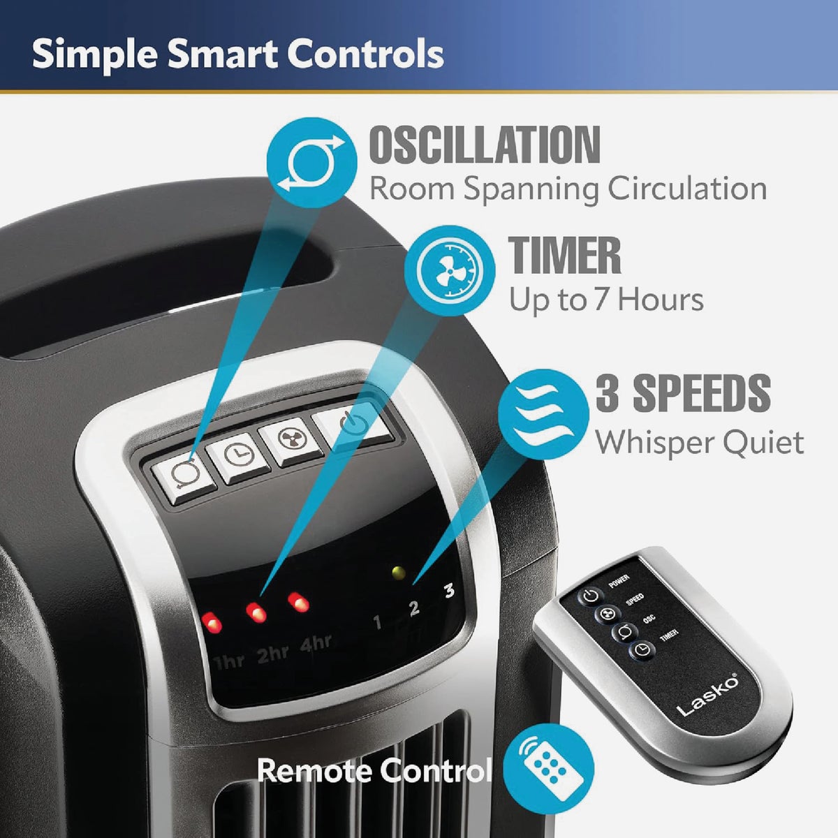 Lasko 36 In. Black Tower Fan Image 4